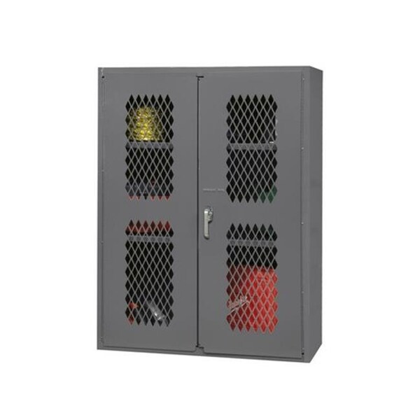 Durham Mfg Durham EMDC-2602-BLP-2S-95 16 Gauge Flush Door Style Lockable Ventilated Cabinet with 2 Adjustable Shelves; Gray - 36 x 18 x 72 in. EMDC-2602-BLP-2S-95 - main